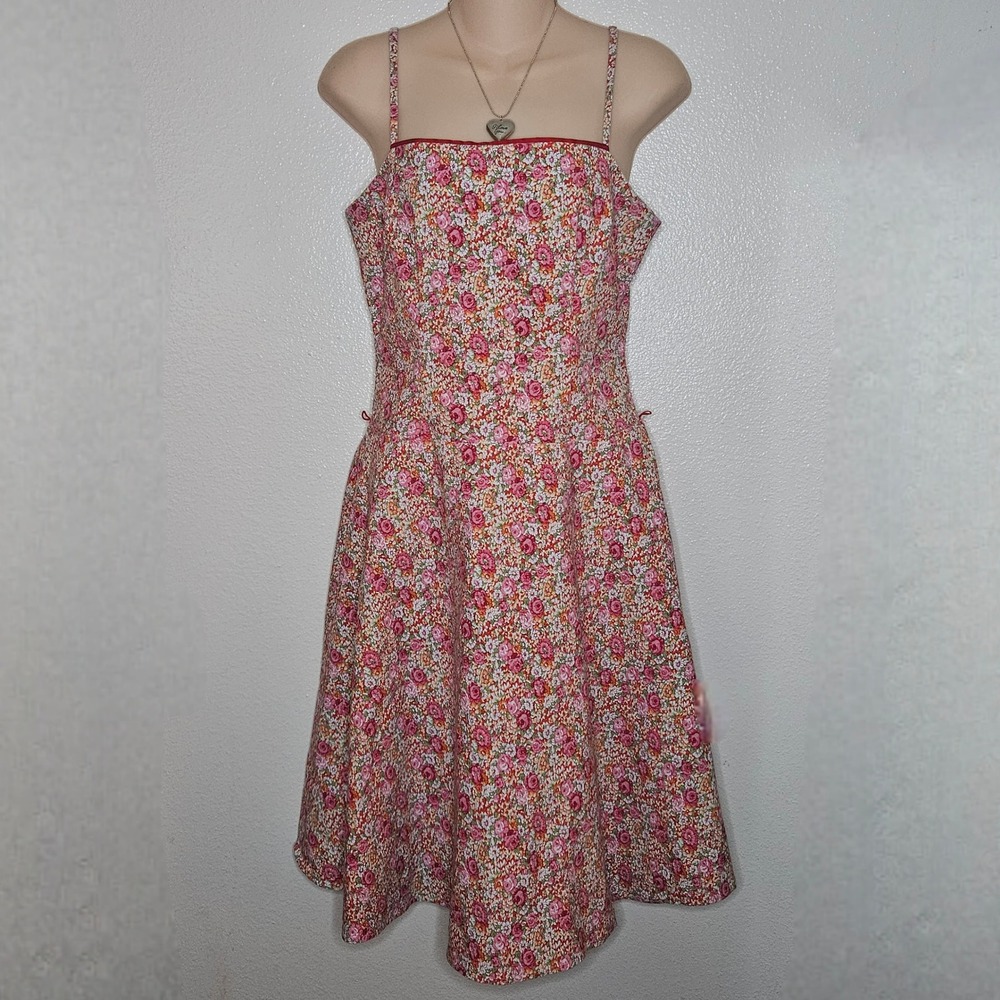 City Triangles Floral Print Sundress  Pink Party Dress